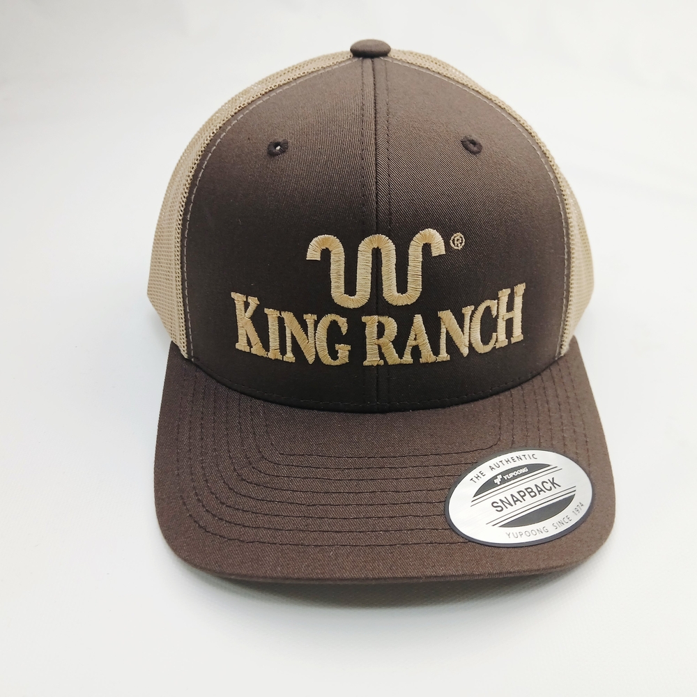 King Ranch Embroidery Brown and Tan Yupoong Snapback Hat Cap